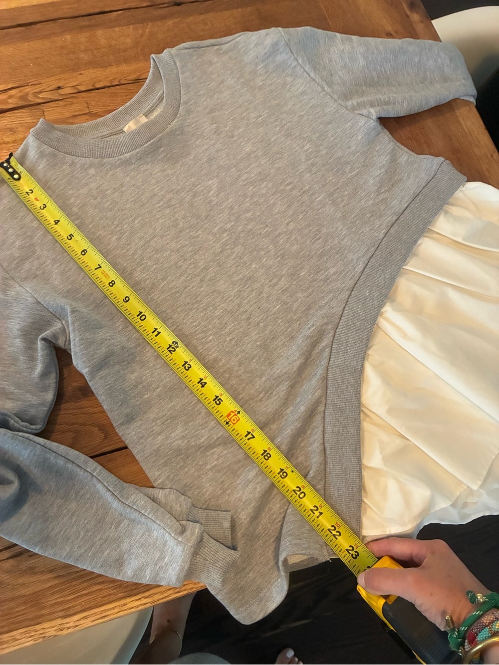 Maeve Gray Layered Ruffle Hem Sweatshirt - Picture 7 of 7